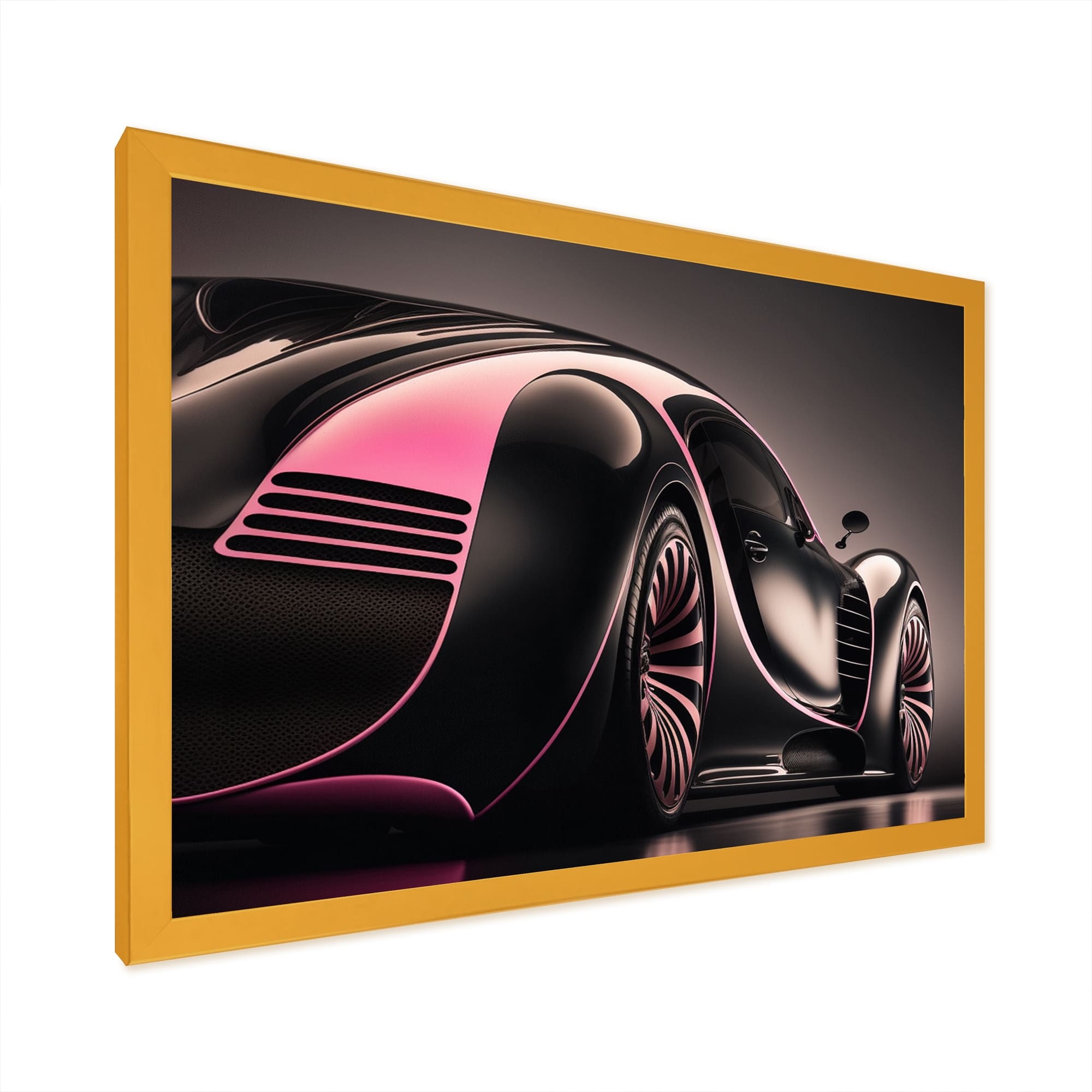 Designart "Visionary Bugatti Design In Black And Magenta III" Exotic